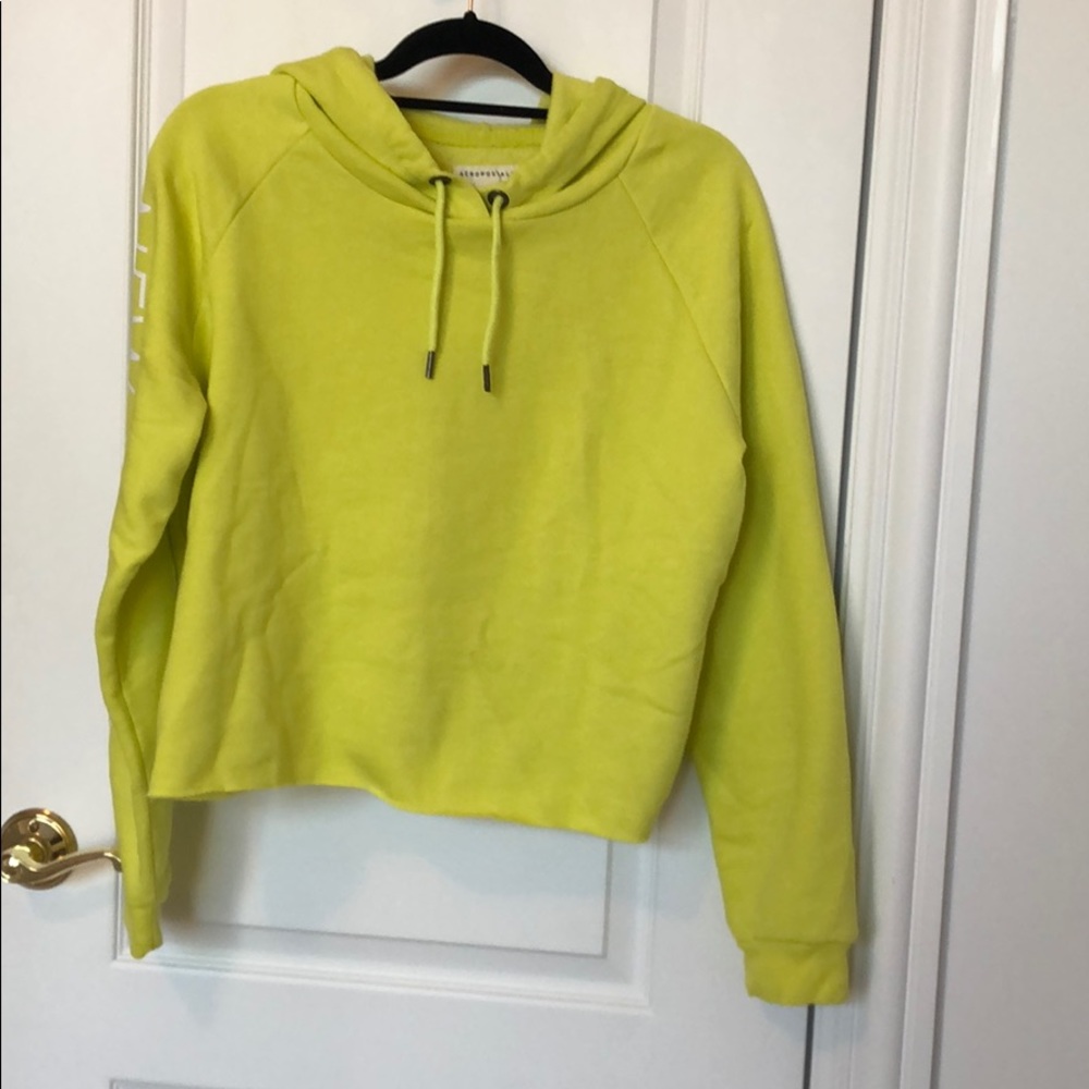 Yellow/Green Cropped Hoodie